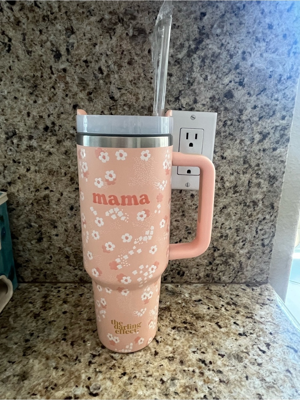 The Darling Effect Mama Floral Travel Tumbler with Handle